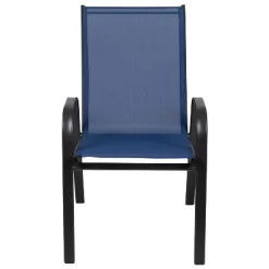 Emma And Oliver 5 Pack Navy Outdoor Stack Chair With Flex Comfort Material - Patio Stack Chair -Outdoor Furniture Store GUEST f4a78dc7 b573 4526 9229 79ba40c04fcd