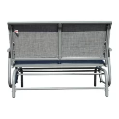 GOLDSUN Alloy Steel Weather Resisting Outdoor 2 Person Swinging Rocking Glider Bench Chair Loveseat For Patio, Garden, Deck, Or Swimming Pool, Gray -Outdoor Furniture Store GUEST f56060f3 721a 4c2c 8763 db6997eafba0