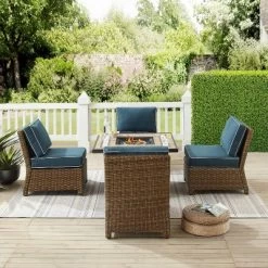 Bradenton 5pc Outdoor Wicker Armless Chair & Fire Table Set - Crosley 23 Bradenton 5pc Outdoor Wicker Armless Chair & Fire Table Set - Crosley -Outdoor Furniture Store GUEST f5d4ec7a c011 45ab 9be9 054f56ad592b
