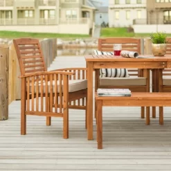 Ravenscroft 6pc Acacia Wood Patio Dining Set - Brown - Saracina Home -Outdoor Furniture Store GUEST f637e9bb 7db7 491c 87af fb487fb22fec