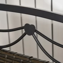 Outsunny PE Wicker Porch Swing, 2-Seater Hanging Swing Bench With Chains, 528 LBS Weight Capacity, Flourishes, Brown -Outdoor Furniture Store GUEST f68f5ddf d214 4883 aff4 7cadf3332ca9