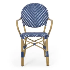 Paul 3pc Outdoor Aluminum French Bistro Set - Dark Teal/White/Bamboo - Christopher Knight Home -Outdoor Furniture Store GUEST f6c94564 a067 4650 94ea 65269dd76a06