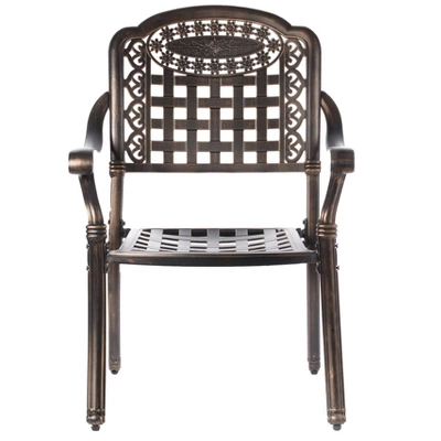 Gardenised Indoor And Outdoor Bronze Dinning Set 6 Chairs With 1 Table Bistro Patio Cast Aluminum. 11 Gardenised Indoor And Outdoor Bronze Dinning Set 6 Chairs With 1 Table Bistro Patio Cast Aluminum. - Image 9