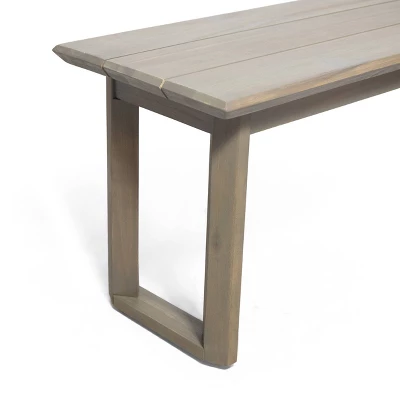 Nibley Outdoor Acacia Wood Dining Bench Gray - Christopher Knight Home 3 Nibley Outdoor Acacia Wood Dining Bench Gray - Christopher Knight Home