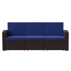 Flash Furniture Seneca Faux Rattan Sofa With All-Weather Cushions -Outdoor Furniture Store GUEST f807cca4 dc7d 49ba 86cd d942c150eb21