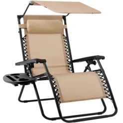 Best Choice Products Folding Zero Gravity Recliner Patio Lounge Chair W/ Canopy Shade, Headrest, Tray -Outdoor Furniture Store GUEST f85b3b71 f8e3 493a b55e 3b971a11908a