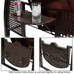 Sunnydaze Decor Sunnydaze Outdoor Deluxe 3-Person Patio Swing With Tilting Canopy Shade, Cushions And Side Tables -Outdoor Furniture Store GUEST f85dcd51 6c2b 4245 8f2b 4cf6ebc1575a