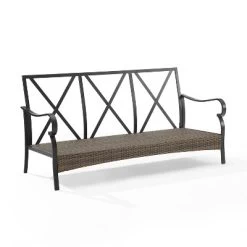 Dahlia Outdoor Steel Sofa Taupe/Matte Black - Crosley -Outdoor Furniture Store GUEST f895d8bc 00b7 4c56 b8f7 4f667d0f2ad8