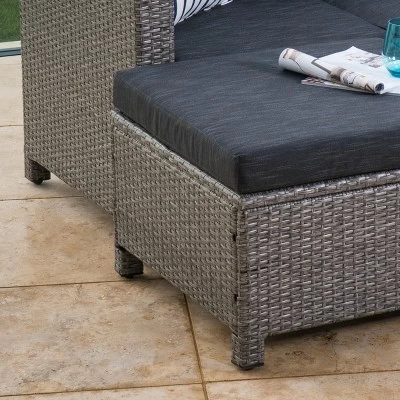 Puerta 17pc Wicker Patio Set - Dark Gray - Christopher Knight Home 4 Puerta 17pc Wicker Patio Set - Dark Gray - Christopher Knight Home - Image 2
