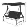 Costway Converting Outdoor Swing Canopy Hammock 3 Seats Patio Deck Furniture Black -Outdoor Furniture Store GUEST f9376869 9653 418d b987 5ec3416100e6