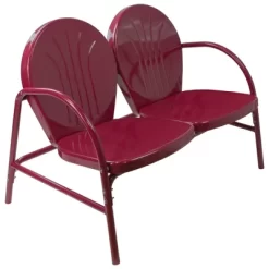 Northlight 42" Outdoor Retro Tulip Loveseat, Mulberry