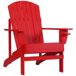 Outsunny Wooden Adirondack Chair Outdoor Classic Lounge Chair With Ergonomic Design & A Built-In Cup Holder For Patio Deck Backyard Fire Pit -Outdoor Furniture Store GUEST f9a6730b e531 4568 8457 cf8030b23854