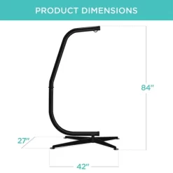 Best Choice Products Metal Hanging Hammock C-Stand For Chair/ Weather-Resistant Finish, Offset Base - Stand Only -Outdoor Furniture Store GUEST f9b068bc 7d39 4125 a80d 978b6c884adc