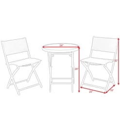 Costway 3 PCS Folding Bistro Table Chairs Set Garden Backyard Patio Furniture Black -Outdoor Furniture Store GUEST fa376cdb 4722 4c09 acf0 24a22a979a74