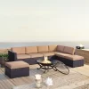 Biscayne 6pc Outdoor Wicker Sectional Set With Fire Pit - Crosley -Outdoor Furniture Store GUEST fa79cdd9 d933 48a0 8760 6a53a2af83ee