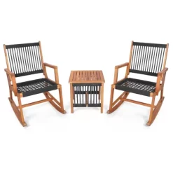Costway 3pcs Patio Acacia Wood Bistro Table Rocking Chair Set All-Weather Rope Outdoor 19 Costway 3pcs Patio Acacia Wood Bistro Table Rocking Chair Set All-Weather Rope Outdoor -Outdoor Furniture Store GUEST fc00ec42 c891 4963 bba2 c7c075e5cf28