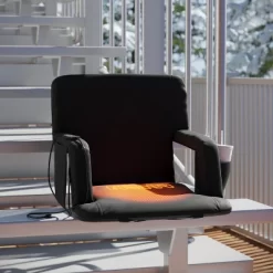 Flash Furniture Malta Portable Heated Reclining Stadium Chair With Armrests, Padded Back & Heated Seat With Dual Storage Pockets And Backpack Straps -Outdoor Furniture Store GUEST fcaee5b0 d254 40ab 90f8 4d3ff2c67392