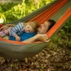The Hamptons Collection 128" Gray And Orange Heavy Duty Lightweight Traveler’s Nylon Hammock -Outdoor Furniture Store GUEST fcf942e9 d294 4726 a4ee 4eb3bcad41e3