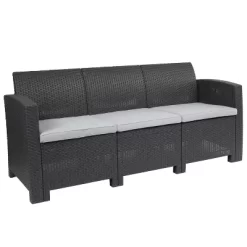 Flash Furniture Faux Rattan Sofa With All-Weather Cushions -Outdoor Furniture Store GUEST fd31a08b f277 4199 87e2 018b0dc207b7 2