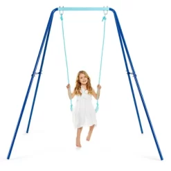 Costway Outdoor Kids Swing Set Heavy Duty Metal A-Frame W/ Ground Stakes -Outdoor Furniture Store GUEST fd5b8ed4 d3a2 4537 983c 79c62a2fd66f