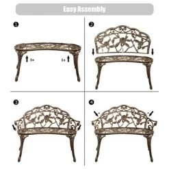 Costway Outdoor Garden Bench Chair Loveseat Cast Aluminum Patio Antique Rose 17 Costway Outdoor Garden Bench Chair Loveseat Cast Aluminum Patio Antique Rose -Outdoor Furniture Store GUEST fd95985b e078 48b0 8345 8d42da5f7d3d