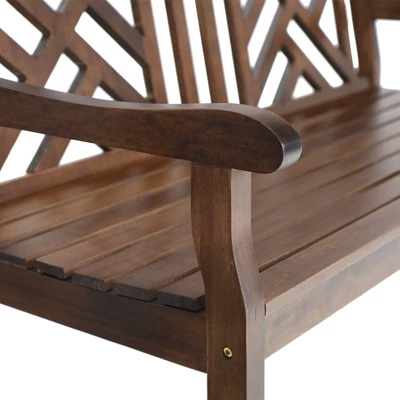 Outdoor Poplar Wood Loveseat Bench - Natural - Captiva Designs 9 Outdoor Poplar Wood Loveseat Bench - Natural - Captiva Designs - Image 7