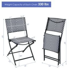 Tangkula Set Of 4 Patio PE Rattan Folding Chairs Dining Chairs With Anti-rust Frame For Garden Backyard -Outdoor Furniture Store GUEST fe62d308 74fe 47c5 956a 692558f31f32