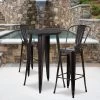 Flash Furniture Commercial Grade 24" Round Metal Indoor-Outdoor Bar Table Set With 2 Cafe Stools