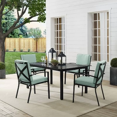 Kaplan 5pc Outdoor Dining Set With Arm Chairs Mist/Oil Rubbed Bronze - Crosley 5 Kaplan 5pc Outdoor Dining Set With Arm Chairs Mist/Oil Rubbed Bronze - Crosley - Image 3