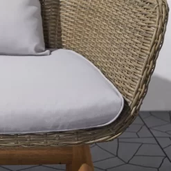 Grayton 4pc Rustic All-Weather Patio Wood And Wicker Conversation Set - Light Gray - Vifah -Outdoor Furniture Store GUEST ff0a0868 b98a 48ef b1ee fc5fc24ec111