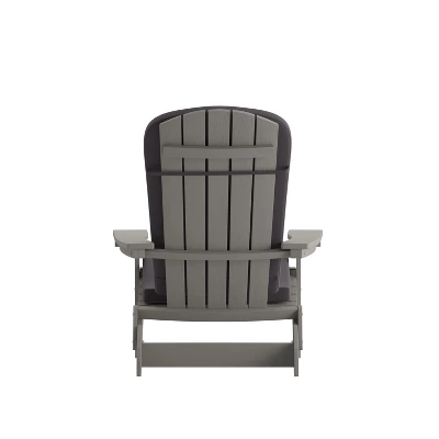 Flash Furniture Charlestown Set Of 2 All-Weather Poly Resin Indoor/Outdoor Folding Adirondack Chairs With Cushions For Deck, Porch, And Patio 14 Flash Furniture Charlestown Set Of 2 All-Weather Poly Resin Indoor/Outdoor Folding Adirondack Chairs With Cushions For Deck, Porch, And Patio - Image 12