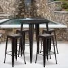 Flash Furniture Commercial Grade 30" Round Metal Indoor-Outdoor Bar Table Set With 4 Square Seat Backless Stools 2 Flash Furniture Commercial Grade 30" Round Metal Indoor-Outdoor Bar Table Set With 4 Square Seat Backless Stools -Outdoor Furniture Store GUEST ff811575 ce40 4be0 b724 f4f624c7d9c7