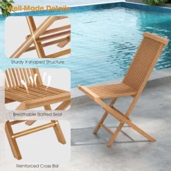 Costway 2 PCS Patio Folding Chair Teak High Back Dining Slatted Seat Portable Outdoor 16 Costway 2 PCS Patio Folding Chair Teak High Back Dining Slatted Seat Portable Outdoor -Outdoor Furniture Store GUEST ffc3ef1b d7c6 460d 8692 c45931460ddb