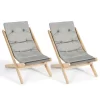 Costway Set Of 2 Foldable Wood Sling Beech Chairs W/ 3 Adjustable Positions&Free Cushion -Outdoor Furniture Store GUEST ffe0c62c f20f 4d8d b8b7 847df464387b